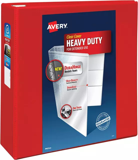 Avery Heavy Duty View 3 Ring Binder, 4" One Touch EZD Ring, Holds 8.5" X 11"