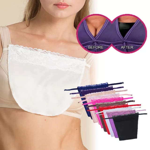 7pc Women Cami Clip-on Mock Lace Camisole Bra Insert Modesty Panel Top