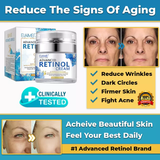 New Retinol + Hyaluronic Acid & Vitamins Anti-Aging Wrinkle Cream Gel Serum