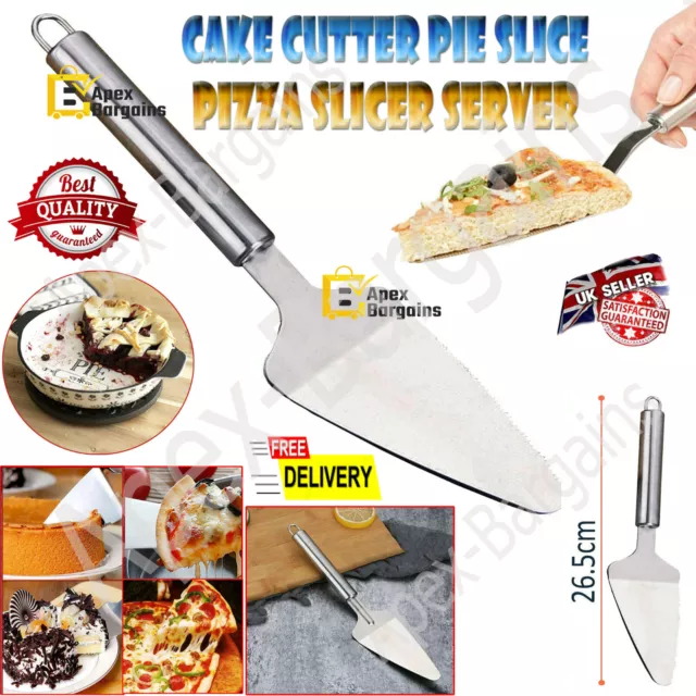 Cake Server Pie Pizza Spatula Shovel Cutter Stainless Steel Dessert Slicer Tool.