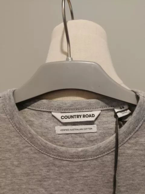 Country Road Heritage  Logo Long Sleeve Cotton Top Teen Size 8  Bnwt Rrp $49.95 3