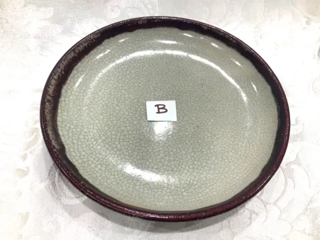 CRACKLE COLLECTION Pier 1 Salad Plate  Distressed Red Brown Rim Luncheon 9 1/2"