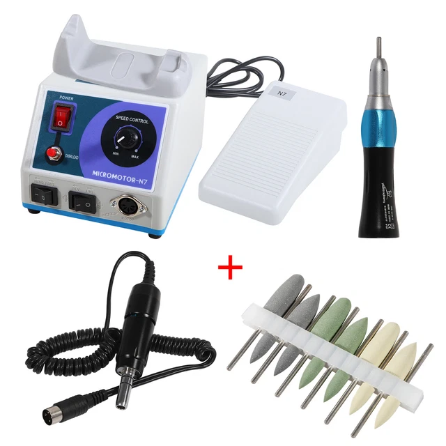 Micromotor-N7 Dental Lab Marathon Polisher +Straight Handpiece +Burs HP0412 Ec