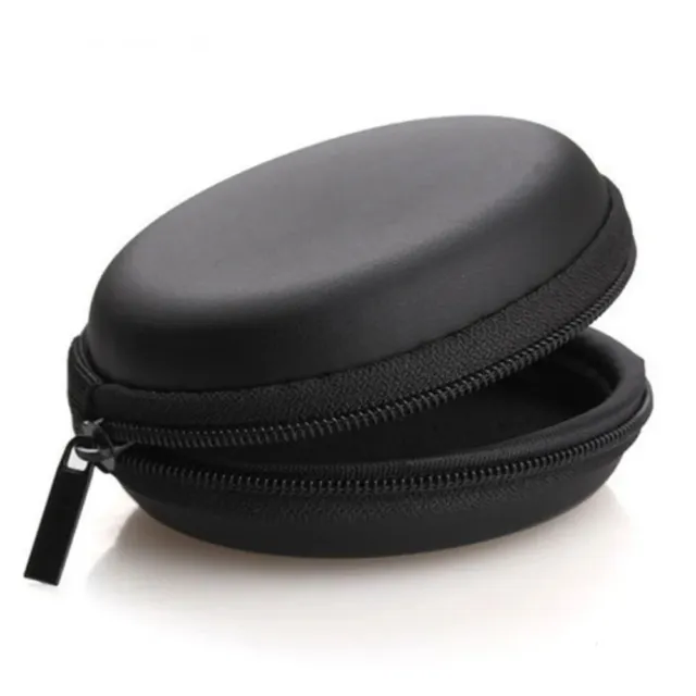 Earphone Accessories Round Case Zip Storage Bag Case Headphone Earbuds SD Card