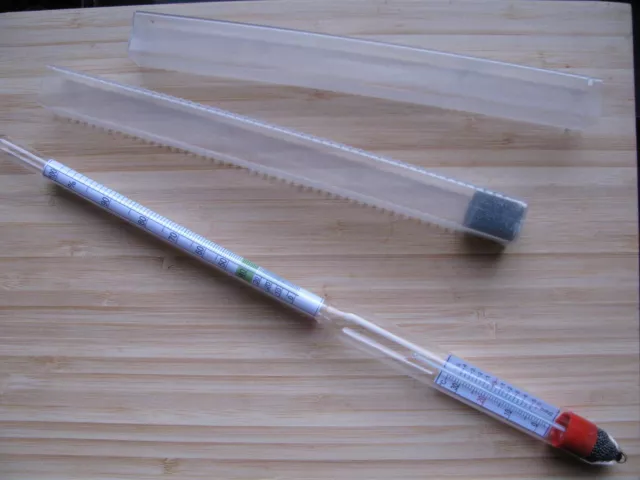 COMPTEUR D'ALCOOL AVEC thermomètre (0-96 vol%) alcoomètre alcoomètre  cylindre de mesure EUR 11,90 - PicClick FR
