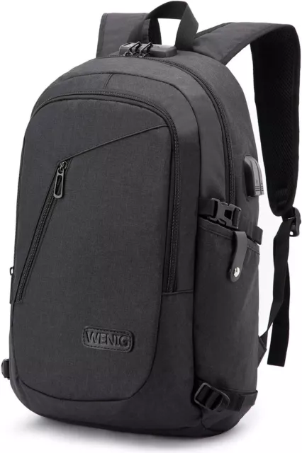 Wenig Anti Theft Backpack 15.6" Security USB Charging Port Waterproof Busines