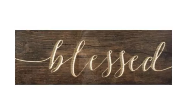 P. Graham Dunn “Blessed” Solid Pine Distressed Rustic Wood Sign -Made In USA New