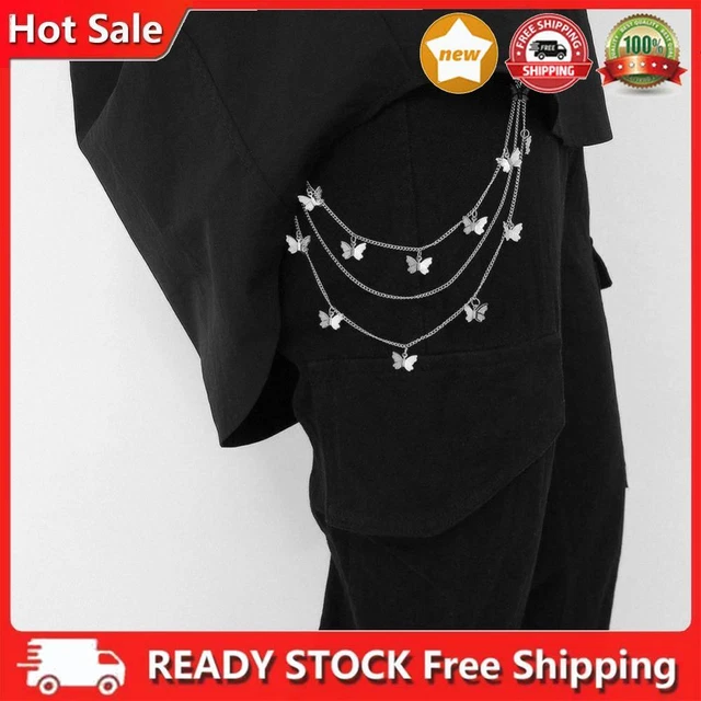 Catena Per Coscia In Pelle Nero Punk - Accessorio Corpo Regolabile Per Donne, Gotico E Discoteca