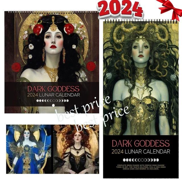 DARK GODDESS CALENDAR,2024 Goddess Calendar Wall Monthly Calendar Home