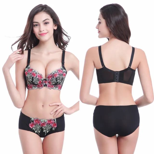 WOMEN SEXY SUPER Boost Push Up Bra Padded Side Support Plunge Lace Print  Bra Set $10.09 - PicClick