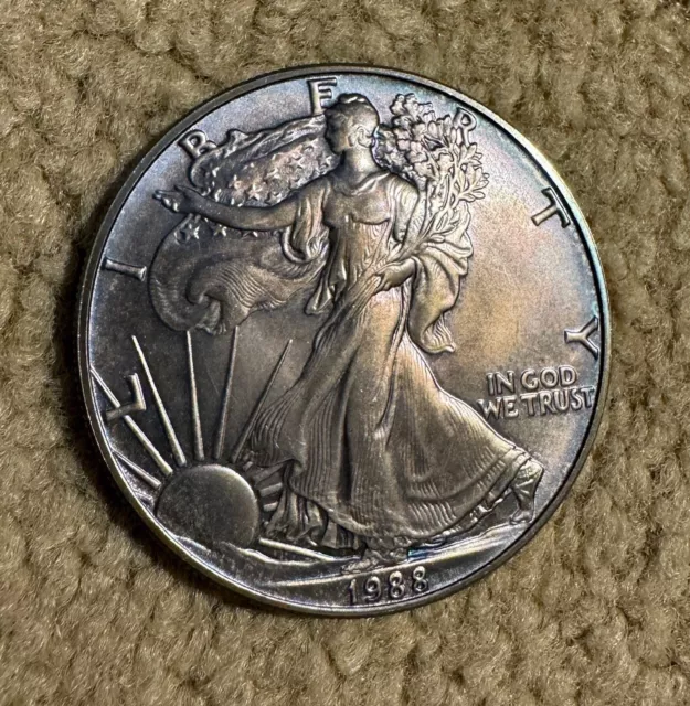 1988 Walking Liberty American Eagle 1 Oz. Fine Silver One Dollar