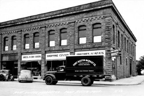 Street View Port Austin Market Delivery Truck Michigan MI Reprint Postcard