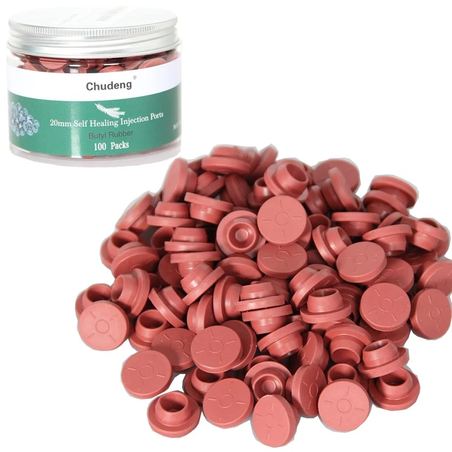 20mm  Vial Rubber Stoppers (100 Pcs) Mushroom Self Healing Injection