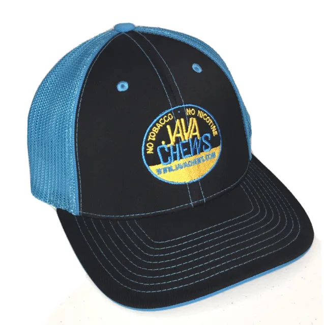 MENS JAVA CHEWS FLEXFIT FITTED HAT BLUE BLACK CAP SIZE SM/Med Pacific Herowear
