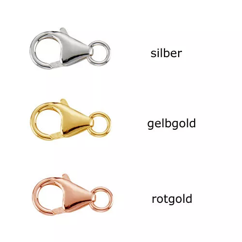 Schmuck Karabiner mit Öse-925er Silber- Silber, gelbgold, rotgold Farbe- Neu