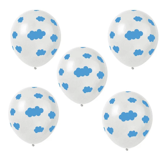 100 piezas Kit de globo para globos de fiesta azul con nubes emulsión boda