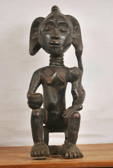Africa tribal art,Beautiful Luba maternity women statue from congo(DRC)