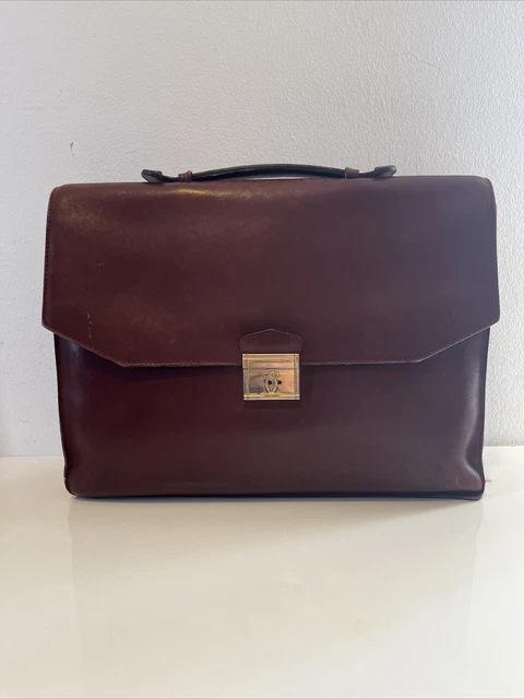 VINTAGE SAC MUST De Cartier Porte-Documents Cartable A Main Cuir