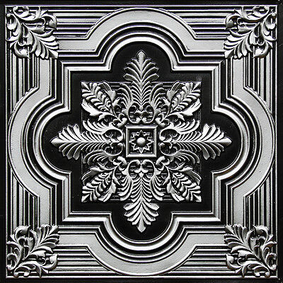 # 206 - Antique Silver 2'x2' PVC Decorative Ceiling Tile Glue Up/Grid