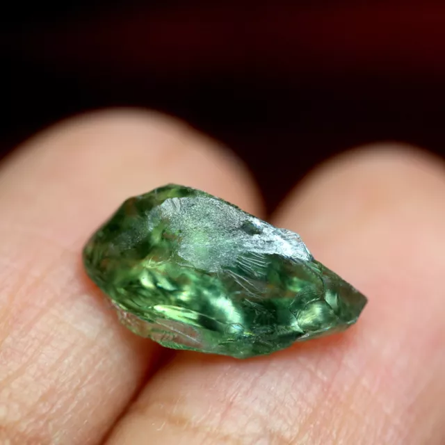 Gorgeous Certified 3.24ct Natural Green Sapphire VVS Clarity Australian Rough