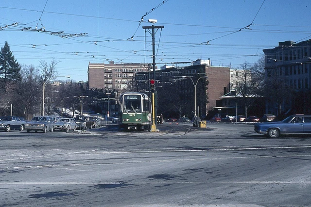 Trolley Slide - Boston T MBTA #3475 LRV Transit Train Car 1981 Commonwealth Ave