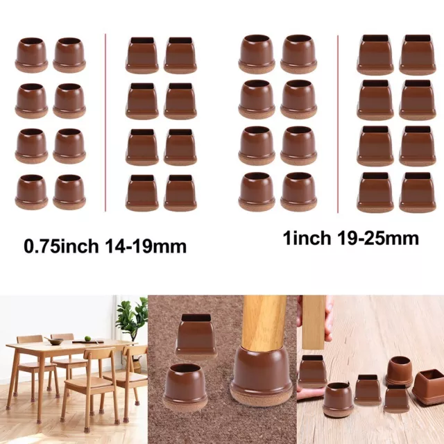 Protecteurs de jambes de chaise, 24 Pcs pour planchers de bois franc.pied  de chaise en silicone