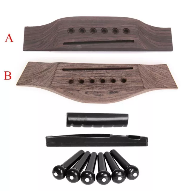 Ensemble de ponts et d'épingles en palissandre premium pour guitare acoustique