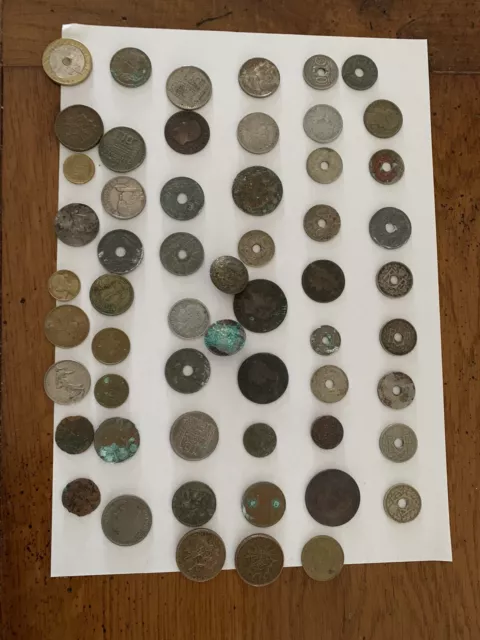 Lot pièces de monnaies françaises anciennes a voir 1€