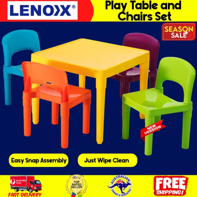 Kids & Toddler 5 PIECE Play Table and 4 Chair Sets Learning Activity Furniture