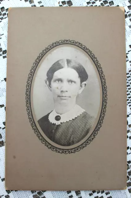 Antique 1800's Photo of Woman Mounted on Cardboard Frame