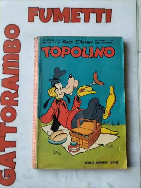 Topolino N.204 con bollino anno 1959 ~ Mondadori buono+