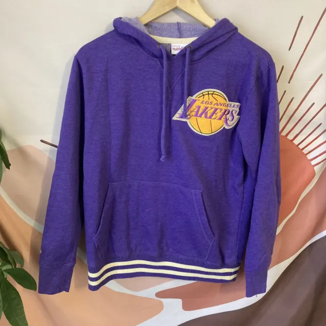 LOS ANGELES LAKERS Mens Embroidered Hoodie Medium Mitchell And Ness ...