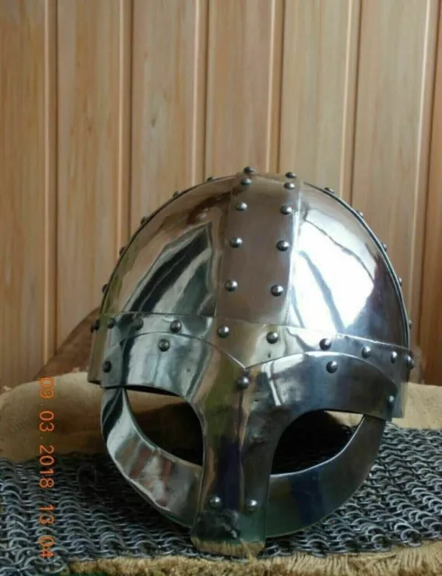 Casco vikingo Medieval LARP SCA Caballero Guerrero máscara armadura casco...