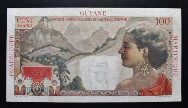 Antilles Françaises - 1 N.Franc / 100 Francs "La Bourdonnais" - 1960 2