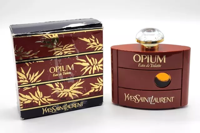Vtg. Yves Saint Laurent Opium Eau De Toilette 2fl. oz / 60ml. Splash W/Box 85%