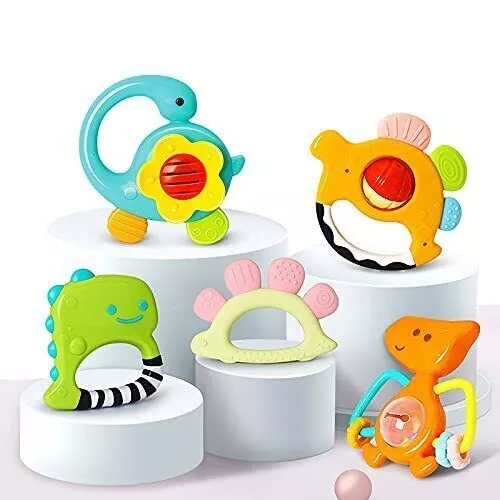 Baby's Rattles and Teethers Gift Set Newborn 0-6 Months Toys Boys Girls Fun Play