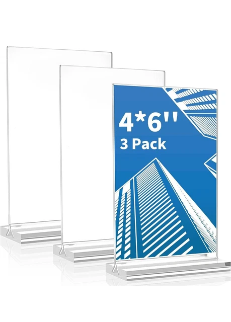 15 Pack Acrylic Sign Holder 5x7, Wedding Black Frame Table Number Holders Vertical, Picture Frames Flyer Stands Tables Menu Holder, Double Photo Paper Display Holder Party, Home, Office P 336727026