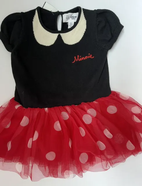 Baby Gap Girls Disney Minnie Mouse Red Tulle Sweater Dress 6-12 Months Costume