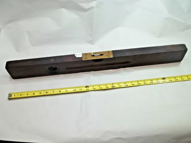 Level, Vintage STANLEY No. 0, SW, 28" Long Cherry Wood, Woodworkers Level, USA
