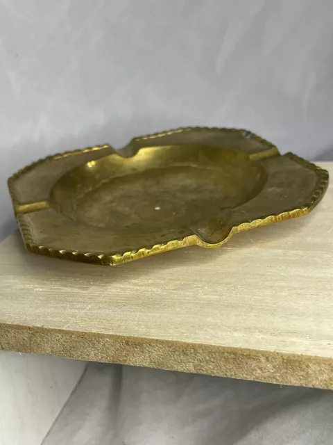 Antique Brass Ash Tray Original Old Hand Crafted