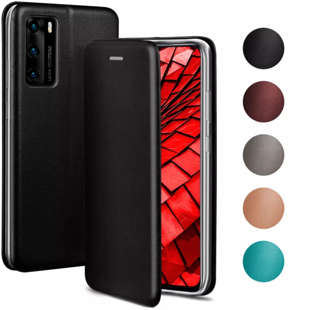 Étui Portable pour Huawei P40 Housse de Protection Style Livre Compartiment Fin