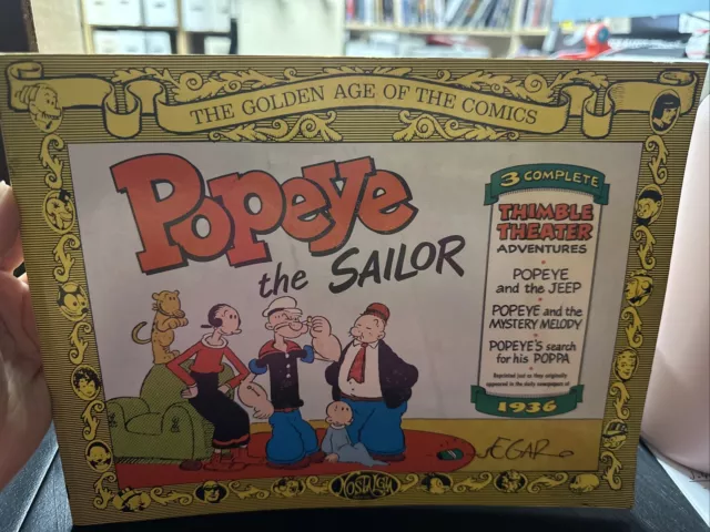 Vintage 1971 POPEYE THE SAILOR Large Book Golden Age of Comics By E.C. Segar A3