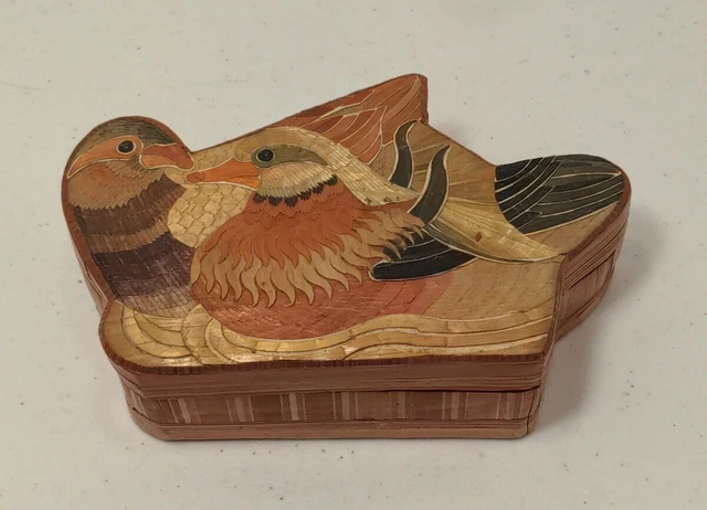 Handmade Stylized Duck Birds Wood Treasure Box BT19