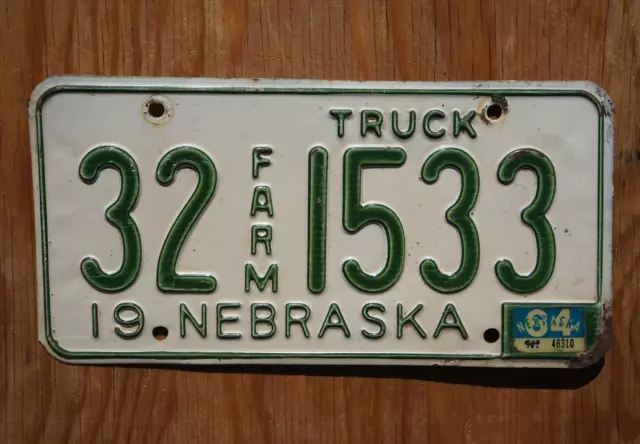 1964 Nebraska FARM License Plate