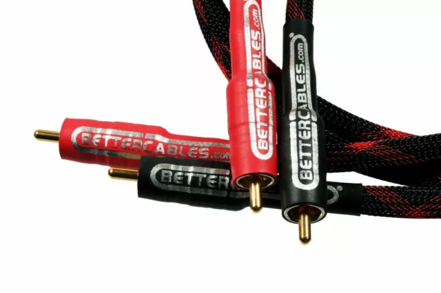 Better Cables Silver Serpent RCA Analog Audio Interconnect Cable Stereo PAIR