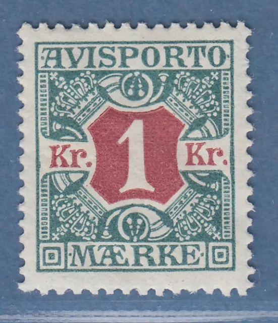 Dänemark Verrechnungsmarken Avisporto 1914  1 Krone Mi.-Nr. 8Y ungebraucht *