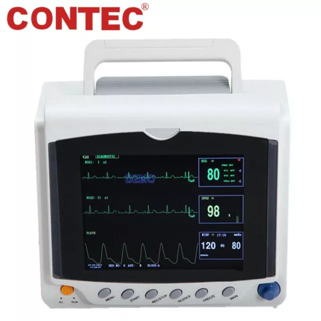 Portable Vital Signs ICU Patient Monitor 8.0" Color LCD Cardiac Machine CMS6000C