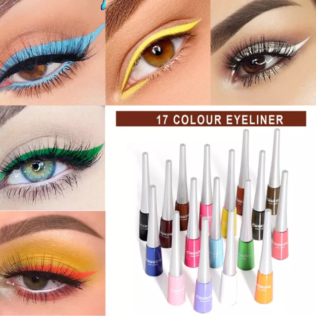 17 Farben Beauty Wasserfest Eyeliner Liquid Lidstrich Stift Makeup Kosmetik .J