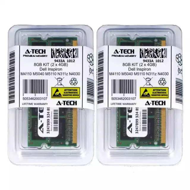 8 GO 2 X 4 Go RAM DDR3 POUR DELL INSPIRON 15 15R N5010 N5110 N5040