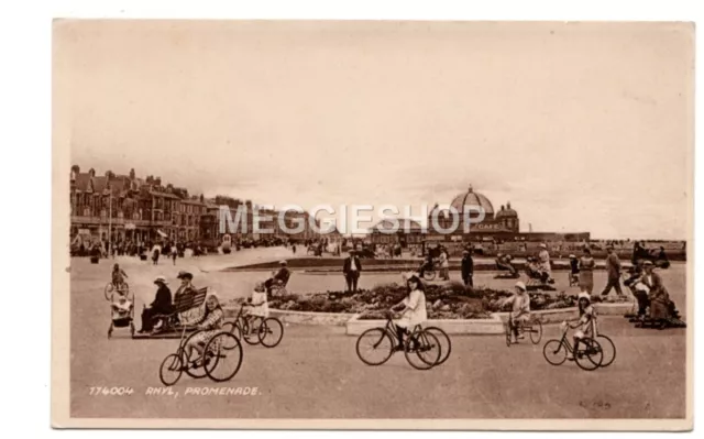 Wales Denbighshire Rhyl Promenade Old Postcard Children On Tricycles
